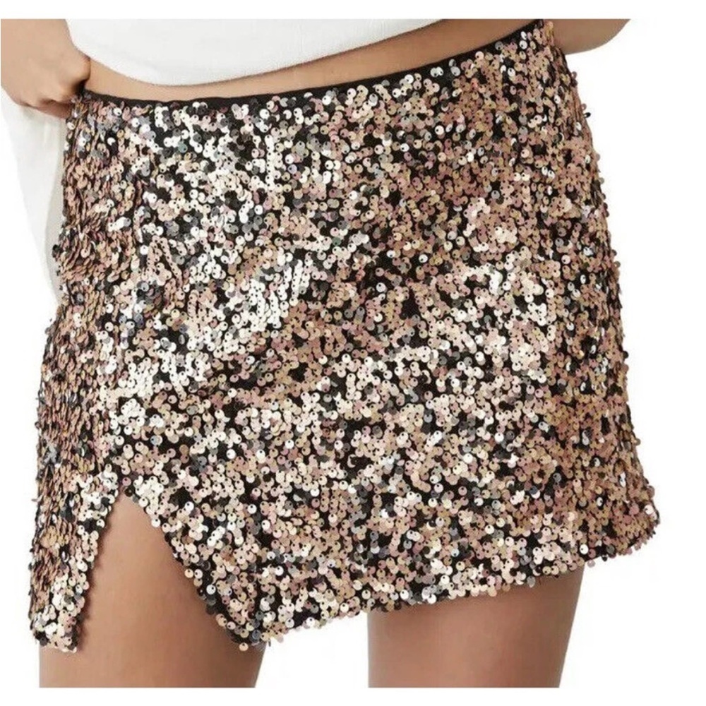 NWT Free People Annalise Sequin Mini Skirt